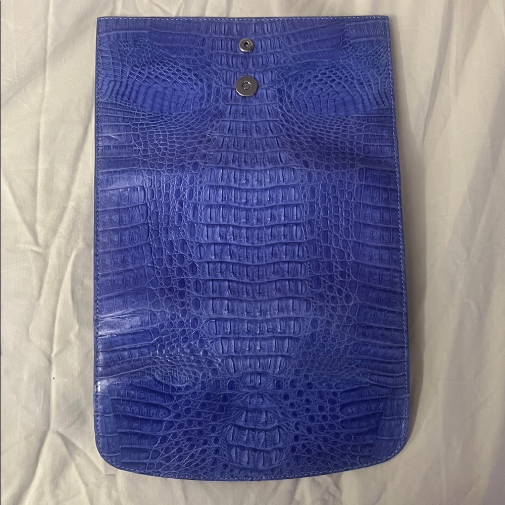 River Crocodile Skin Wallet Periwinkle-Blue - Picture 6 of 9